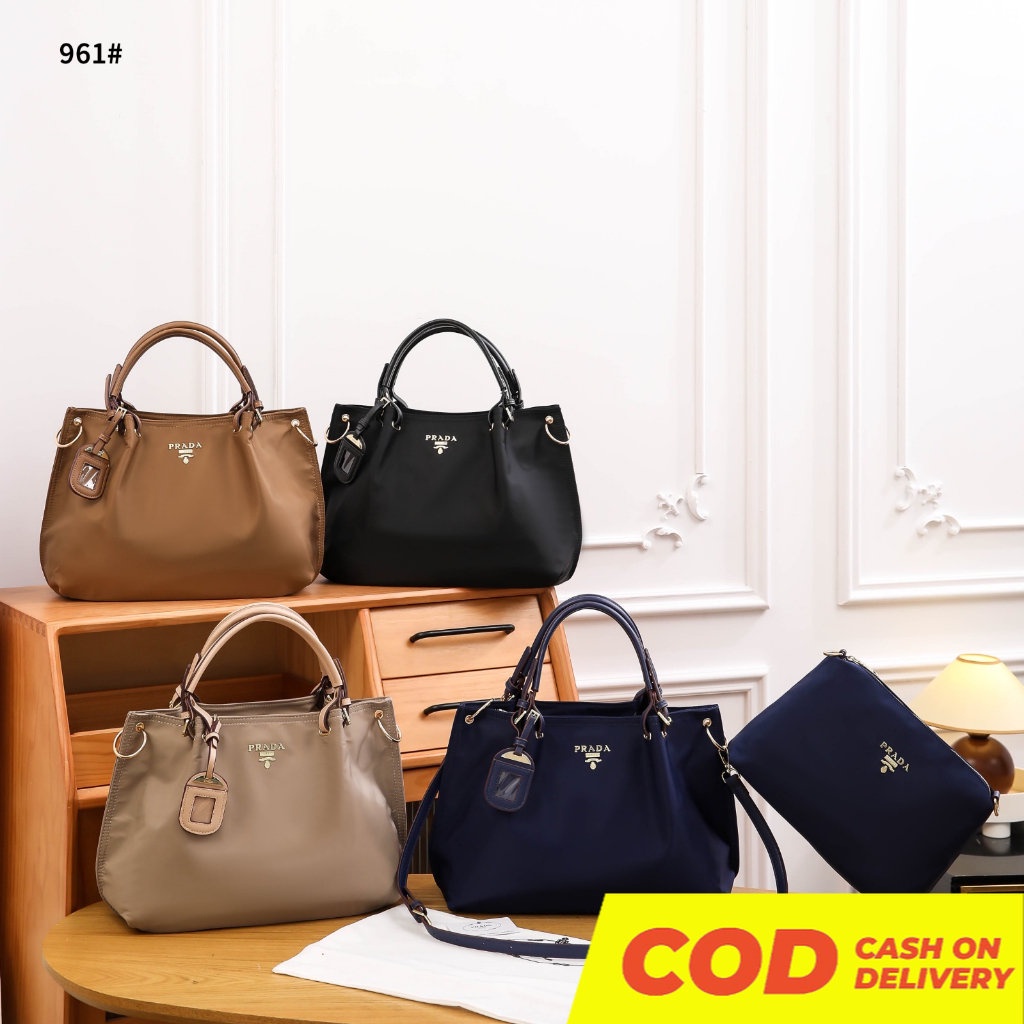 BAGBSB BS TAS SLINGBAG KULIT LEATHER 961 NYLON WANITA 39CM DUSTBAG KULIT