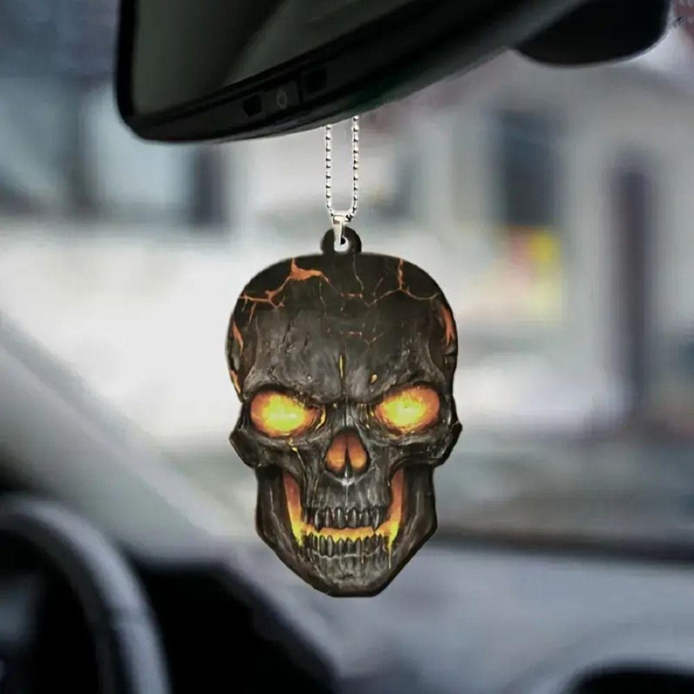 Lanfy Liontin Mobil Berbentuk Tengkorak Hadiah Kreatif Pernak Pernik Mobil Halloween Berbentuk Tengkorak Berbentuk Tengkorak Gantungan Kunci Akrilik Spion Ornamen Untuk Dekorasi Interior Mobil