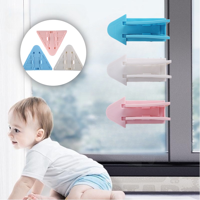 Stopper Gerakan Tangan Anti Jepit Anak/Kunci Jendela Pintu Bayi Anti Jatuh/Kunci Pelindung Lemari Laci Kabinet/Kid Safety Sliding Buckle Memperbaiki Perlengkapan Artefak