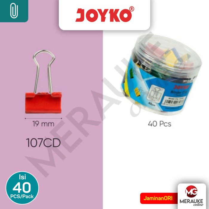 

Binder Klip JOYKO Toples Warna 107CD (Isi 40 Pcs)