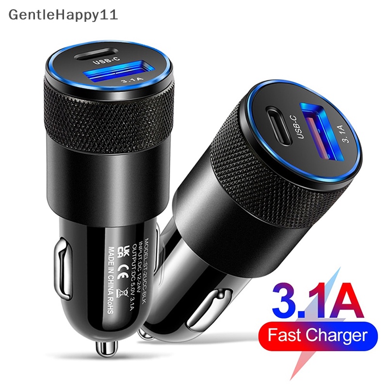 Gentlehappy USB 18W PD 20W Charger Mobil Charger Telepon Mobil 3.1A Fast Charging 38W Adaptor Stop Kontak USB C Fast Charging in Car USB-C Adapter id