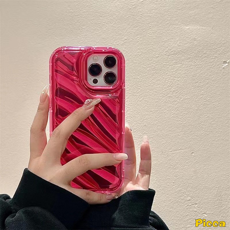 Casing Kartu Laser Mewah Macaron Simple Mempesona Kompatibel Untuk IPhone 7Plus XR 11 14 13 12 Pro MAX X XS MAX Se2020 6 6S 7 8 Plus 3D Stereo Motif Korgasi Bening Ponsel Cover