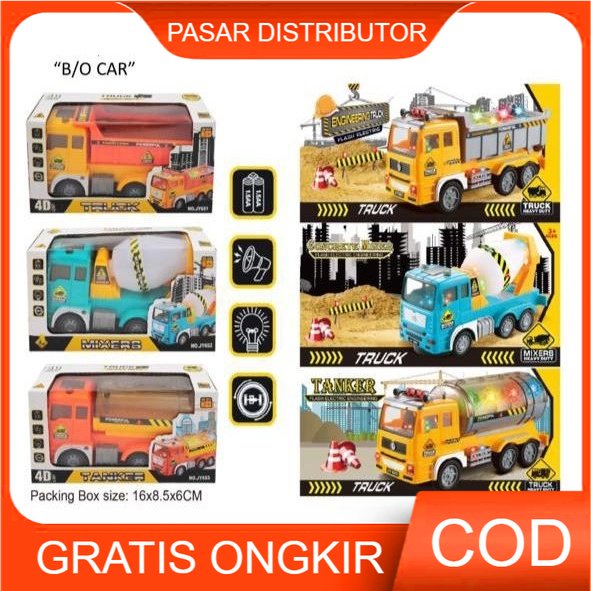 Mainan Anak TRUCK HEAVY DUTY Diecast Truck B/O Mainan Konstruksi Anak Truk Tangki Lampu Mainan Truk Tangki Bump&amp;Go