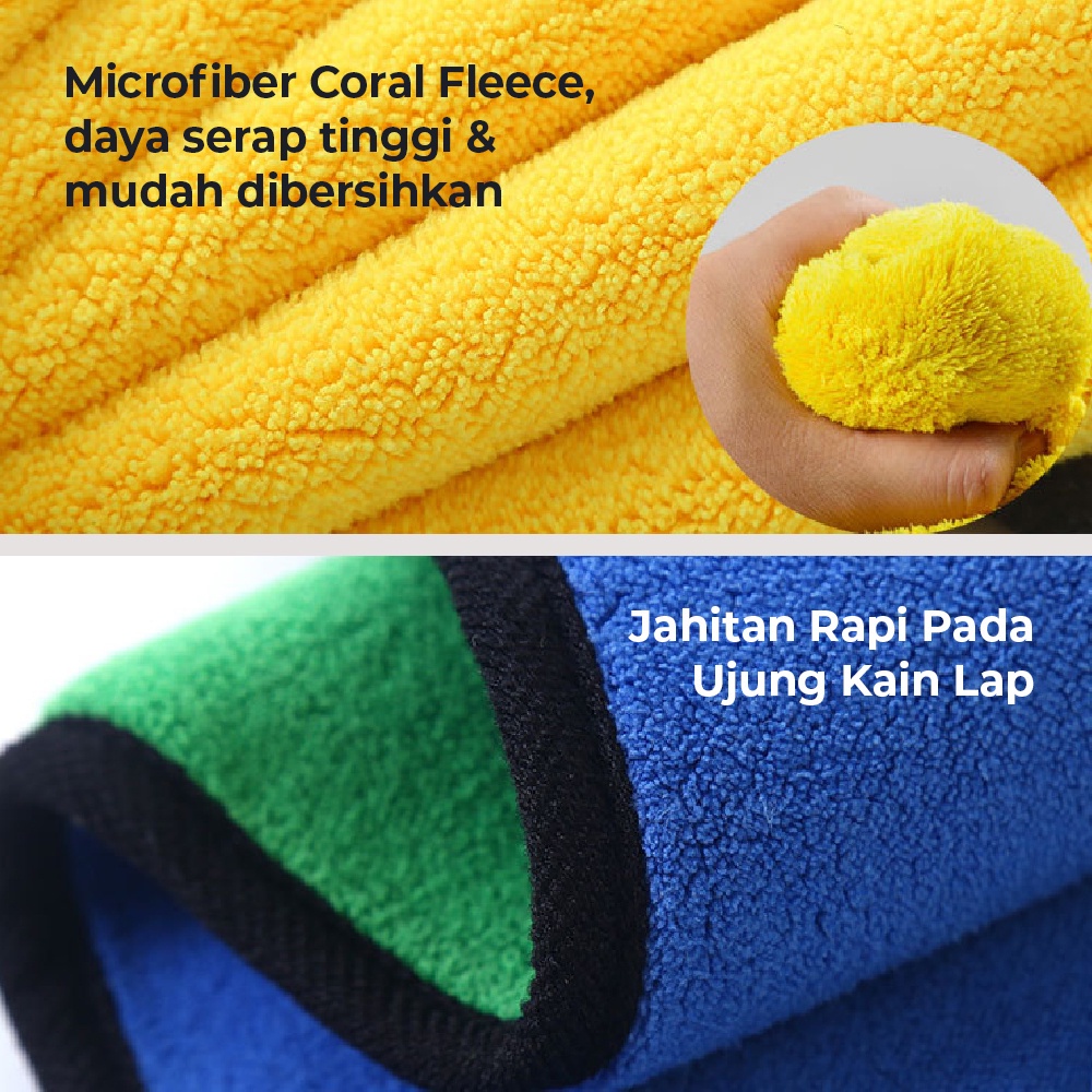 GO ON Kain Lap Microfiber 600 gsm - Lap Mobil &amp; Motor Multifungsi