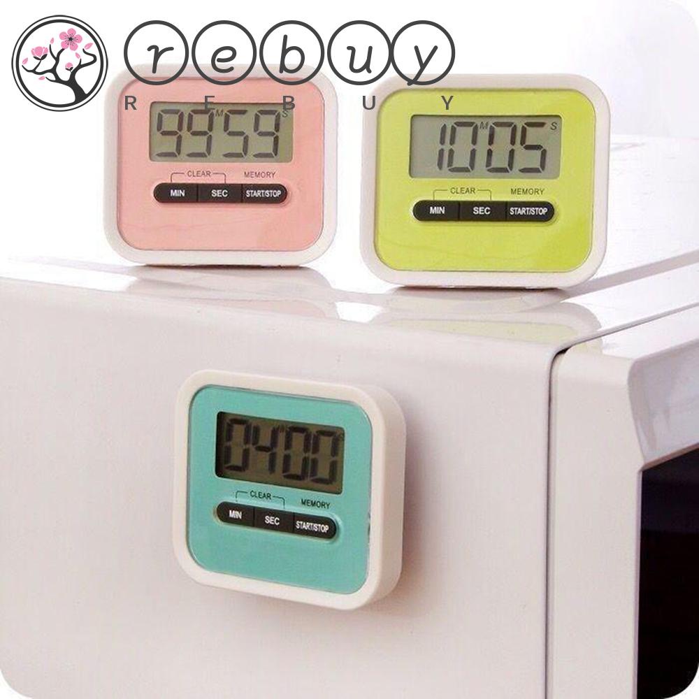 Rebuy Kitchen Timer Gadget Alarm Kencang Magnet Praktis Suara LCD Timing Clock