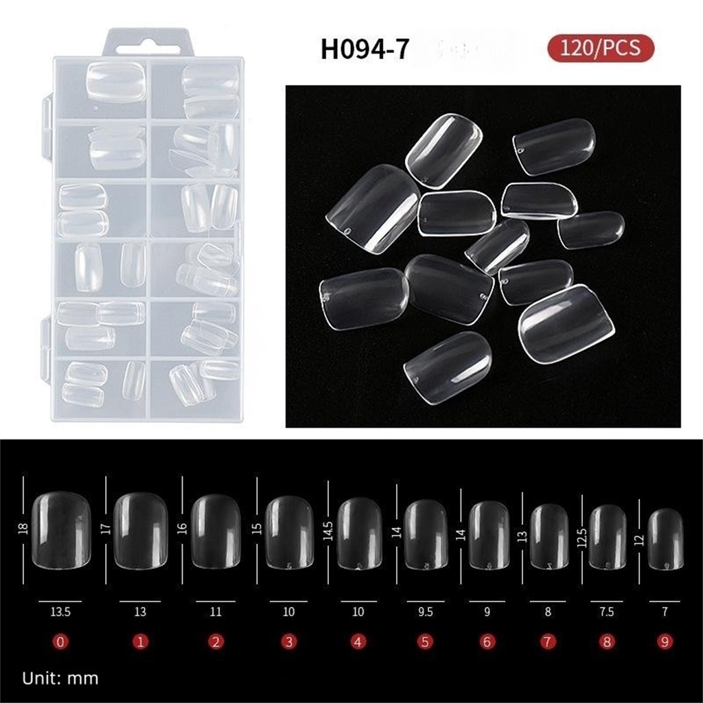 120pcs /box Kuku Palsu Yang Dapat Dilepas Cocok UV Tukang Penutup Penuh Beberapa Ukuran Ekstensi Jari Manikur Aksesoris