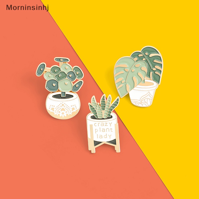 Mornin Tanaman Enamel Pin Bros Tas Pakaian Kerah Pot Lencana Perhiasan Hadiah Untuk Teman id