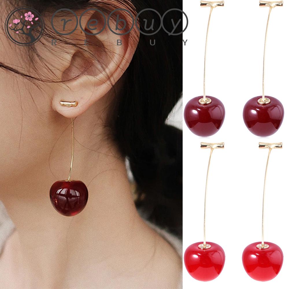 REBUY Rebuy JoJos Bizarre Adventure Anting Panjang Custom Hati Cherry Kakyoin Noriaki Rohan Kishibe Cherry Drop Earrings