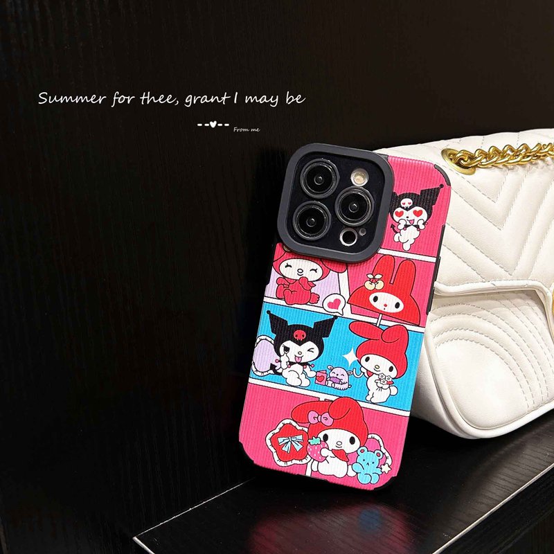 All New So Cute sanrio Melody Leather Soft Case IPhone 7 Plus 8 Plus X XS XR XS Max 11 13 12 14 PRO Max 14 Plus Phone Case Girl Girl Women's Fashion