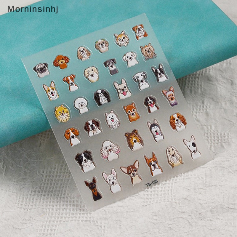 Mornin Decal Nail Art Embos 5D, Stiker Kuku Anjing Puppy Untuk Pecinta Anjing &amp; Kucing id