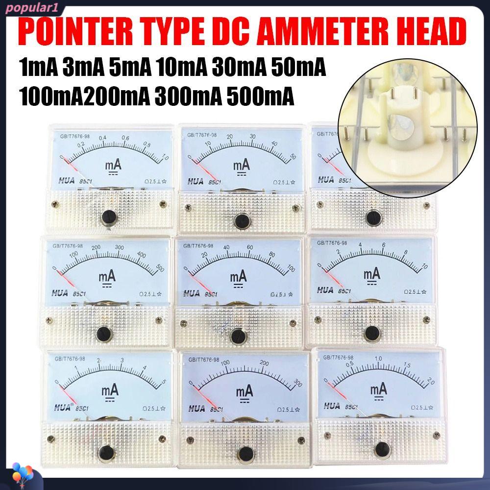 POPULAR Populer DC Amp Meter Kepala Ammeter Portable 1mA 2mA 10mA 20mA 50mA 100mA Ammeter Panel