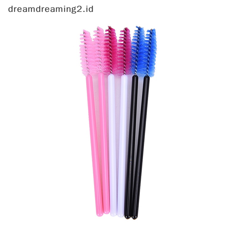 (drea) 50pcs Disposable Eyelash Brush Alat Makeup Kosmetik Maskara Wands Aplicator,//