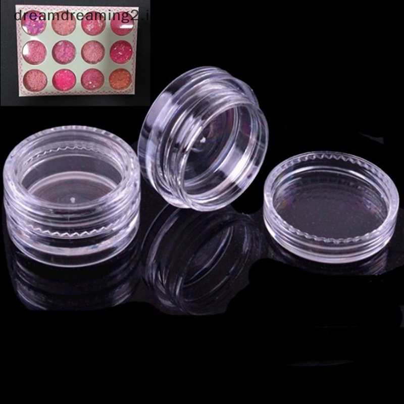 (drea) 10x Clear Makeup Kosmetik Kosong Jar Eyeshadow Botol Wadah Krim Wajah  //