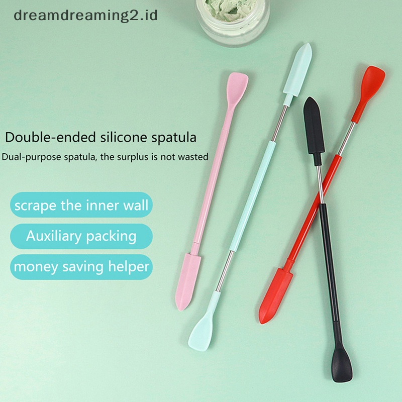 (drea) 1pcs Silikon Double Head Scraper Krim Kosmetik Scraper Set Alat Makeup //