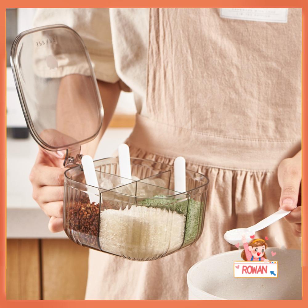 R-FLOWER Kotak Bumbu Mewah Multi-Fungsi BBQ Masak Herbal Organizer Perlengkapan Dapur Tangki Penyimpanan Botol Wijen Dengan Tutup Seasoning Jar
