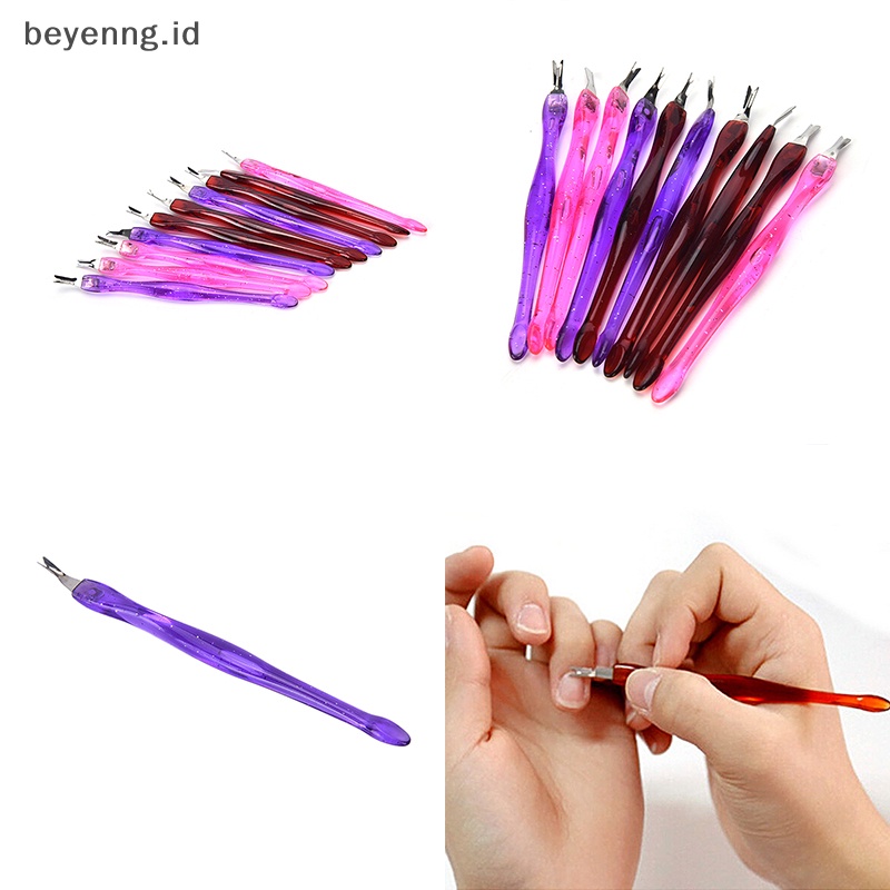 Beyen New 10pcs Cuticle Pusher Trimmer Pedicure Kuku Kaki Manicure Pedicure Nail Art ID