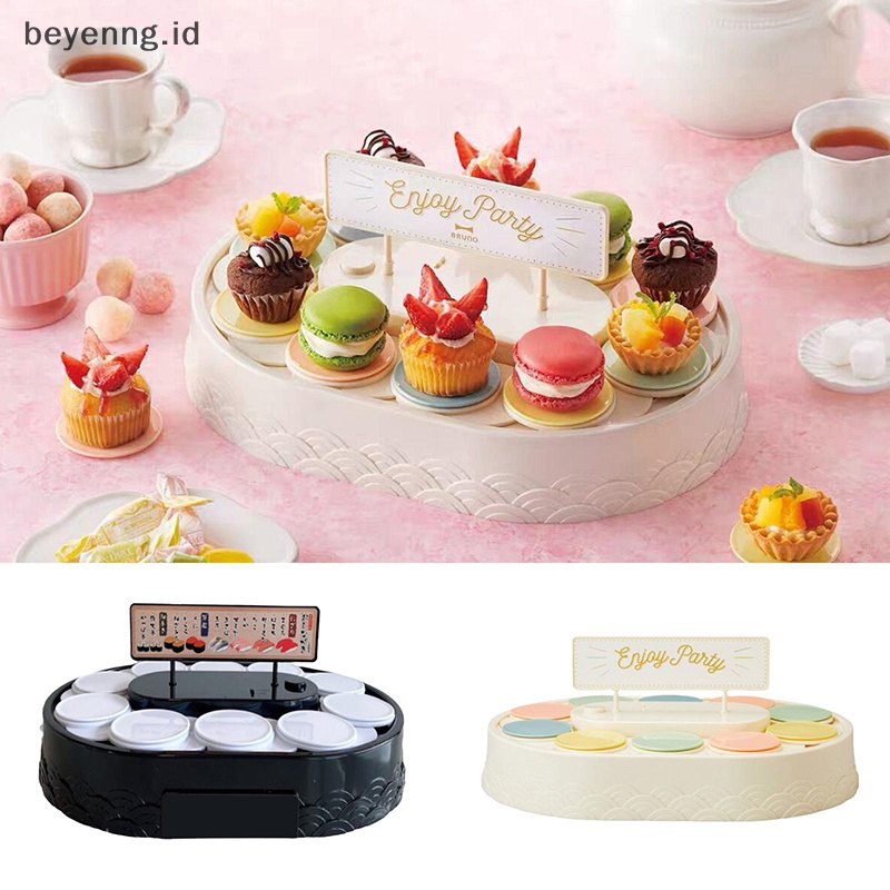 Beyen Conveyor Sushi Machine 360derajat Otomatis Rotag Cupcakes Turntable Stand ID