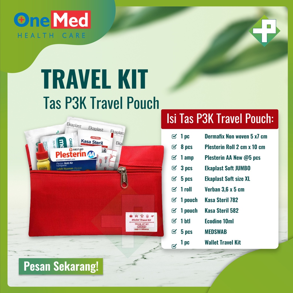 Wallet Travel Kit + Isi OneMed / Tas P3K Travel Pouch