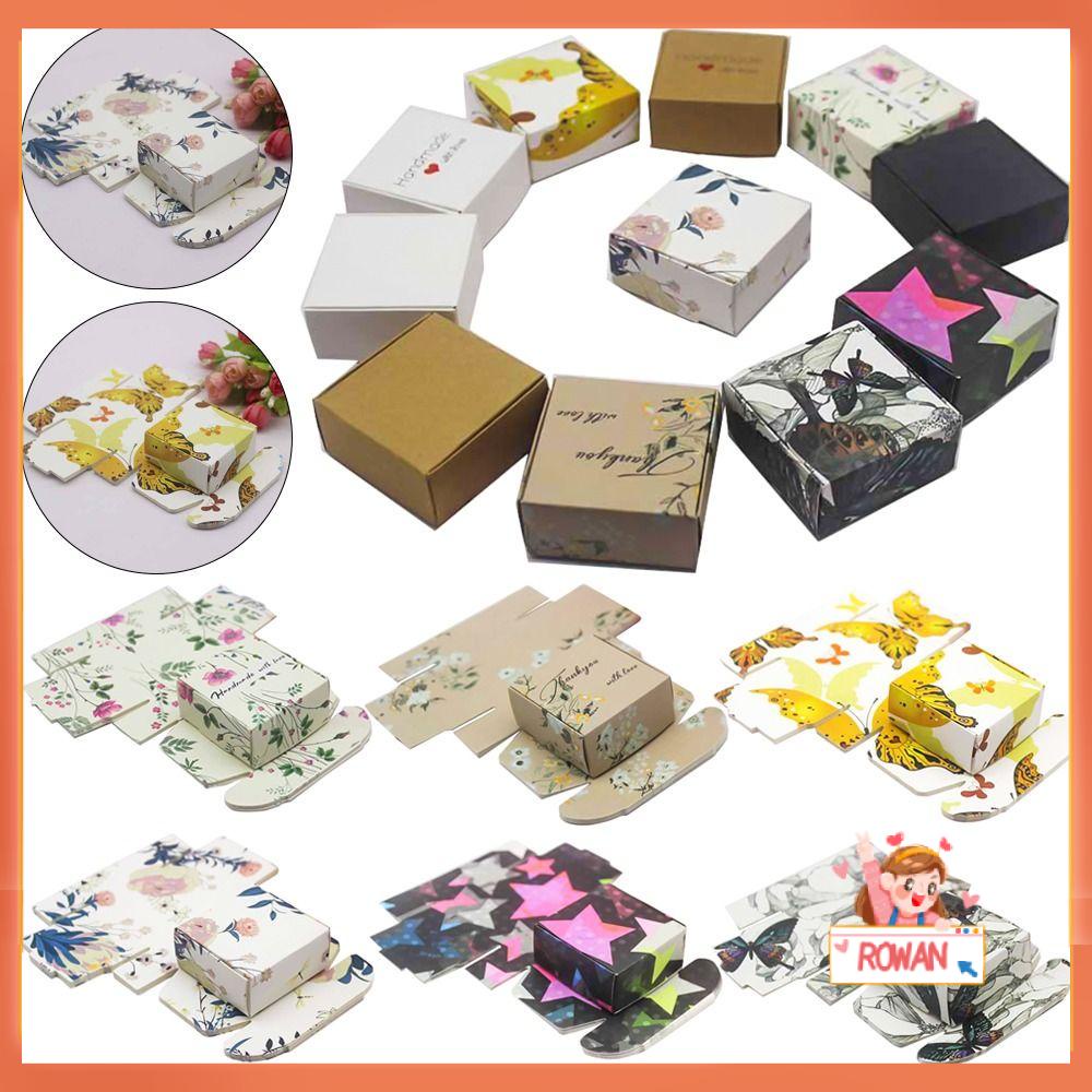 R-FLOWER 20pcs/lot Kraft Paper Box Baru Terima Kasih Bahan Karton Cupcake Cases Panjang