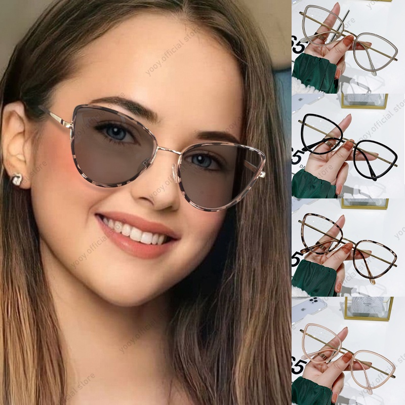 Kacamata Fashion Cat Eye Photochromic Anti Radiasi Untuk Wanita