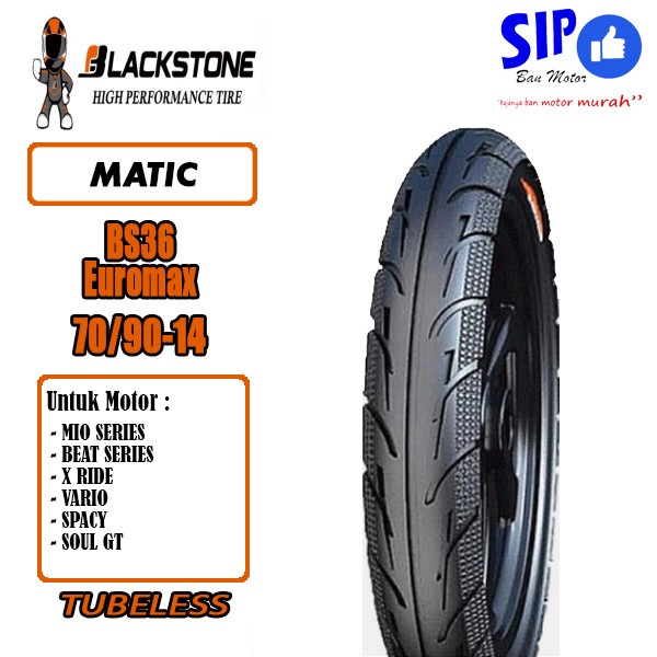 Ban Motor Matic Blackstone BS 36 70 90 14 Tubeless Untuk Mio Beat