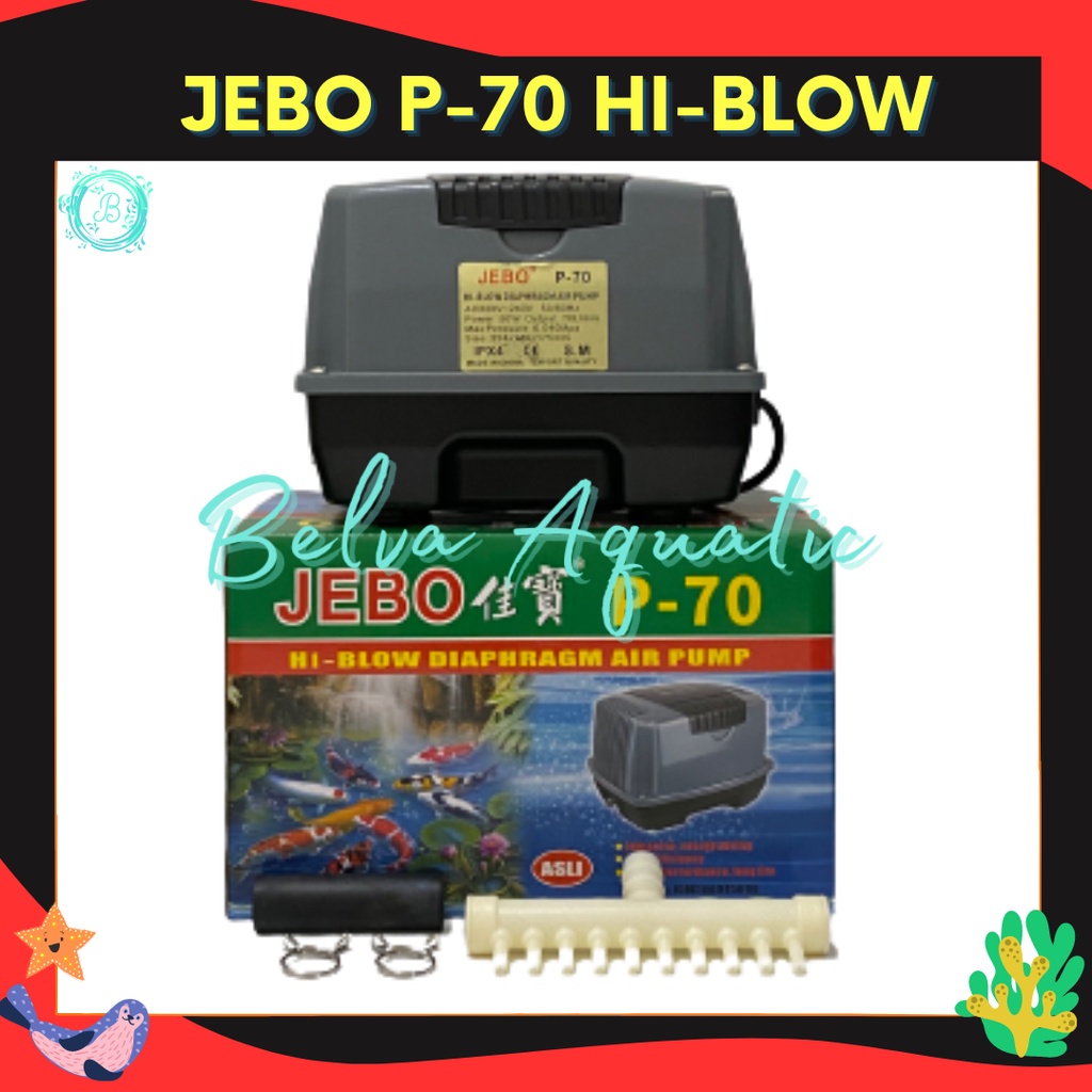 Jebo P-70 P70 Jebo P 70 Pompa Udara Aerator Hi-Flow Air Pump Blower Pompa Aquarium Kolam