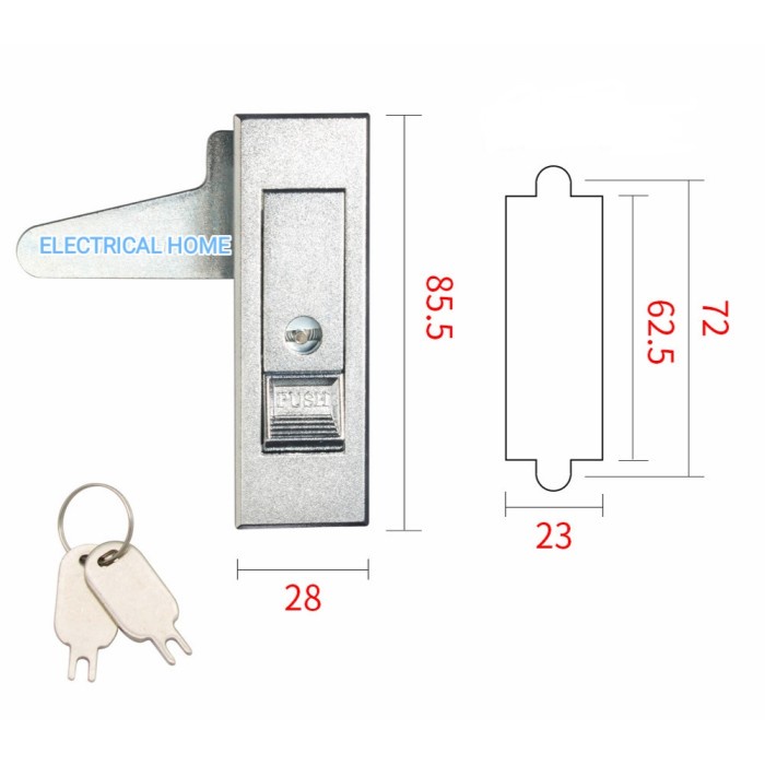 Kunci Box Panel MS-603-3-1 (Push Lock With Key)