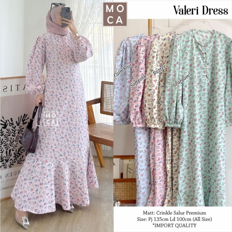 VALERI DRESS ORI MOCA | Ld100 Crinkle Salur Premium