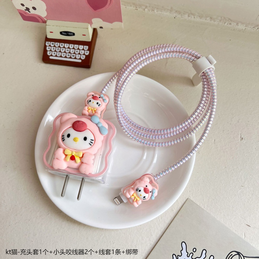 4pc /set Kabel Chargers Case Pelindung Sanrio Case Pelindung Cocok Untuk Apple 20w Charger Pelindung Cases