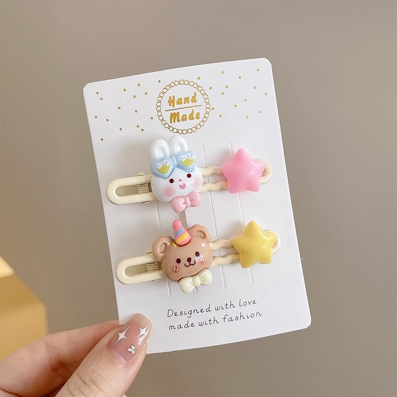 Cute Bear Bunny Little Girl Hair Clip Kecil Klip Hiasan Kepala Duckbill Klip Aksesoris Rambut Anak