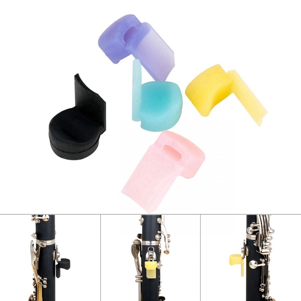 5warna Pilihan Bantal Istirahat Jempol Clarinet Silikon Warna-Warni Lembut, Clarinet Finger Holder