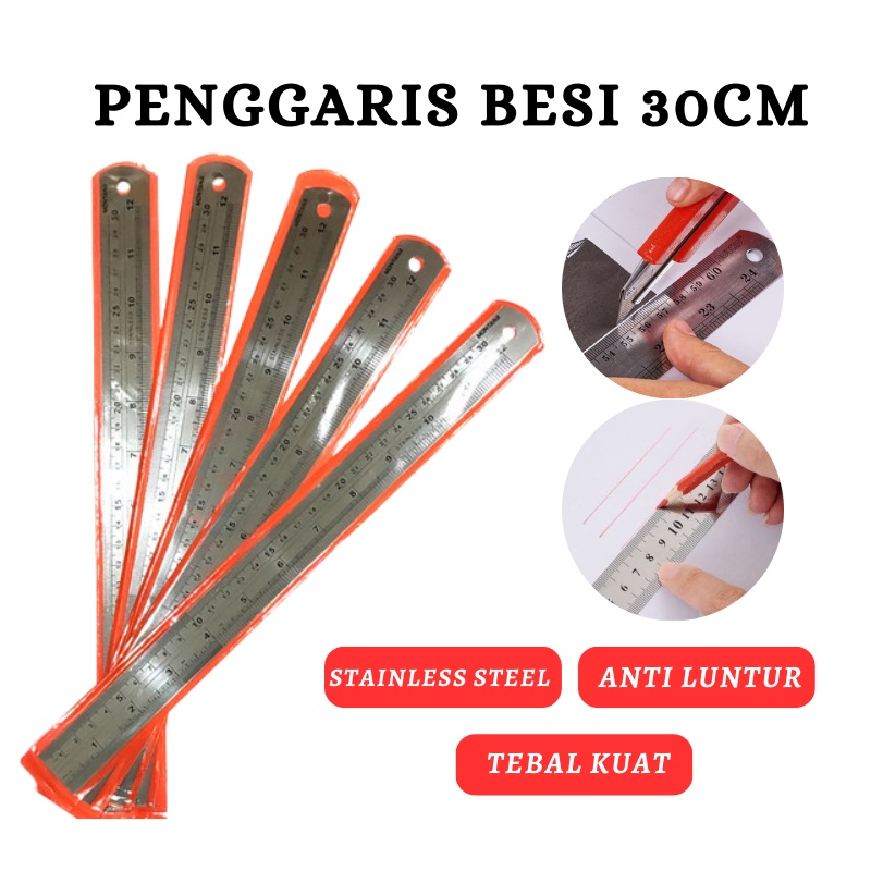 

GOS -F303 - Penggaris Besi 30cm - Penggaris Stainless - Penggaris 30cm