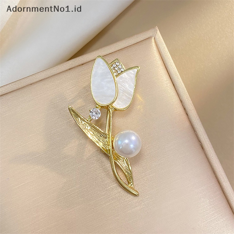 [AdornmentNo1] Fashion bros untuk wanita elegan emas Tulip buket bunga Lapel pin pernikahan pesta lencana perhiasan