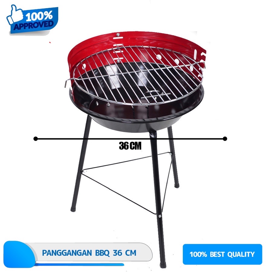 PANGGANGAN ALAT BAKAR BBQ GRILL PORTABLE 36 CM 14 "in STANDING BERDIRI