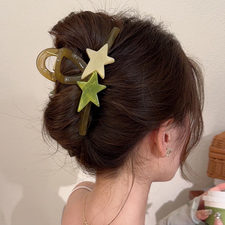 Korean Acrylic Five-pointed Star Hair Clip Woman Versatile Hairpin Ponytail Clip Hair Accessories