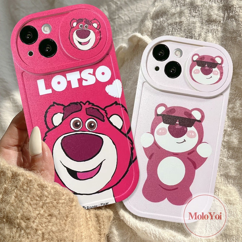 Funny Dinosaur Push Pull Window Camera Lens Protector Case Compatible For iPhone 11 13 12 Pro Max XR XS X Max 7Plus 8Plus Cute Cartoon Strawberry Bear Lotso Cover