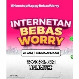 Kartu Kuota Data Internet SMARTFREN NONSTOP 12GB Unlimited 1 Bulan