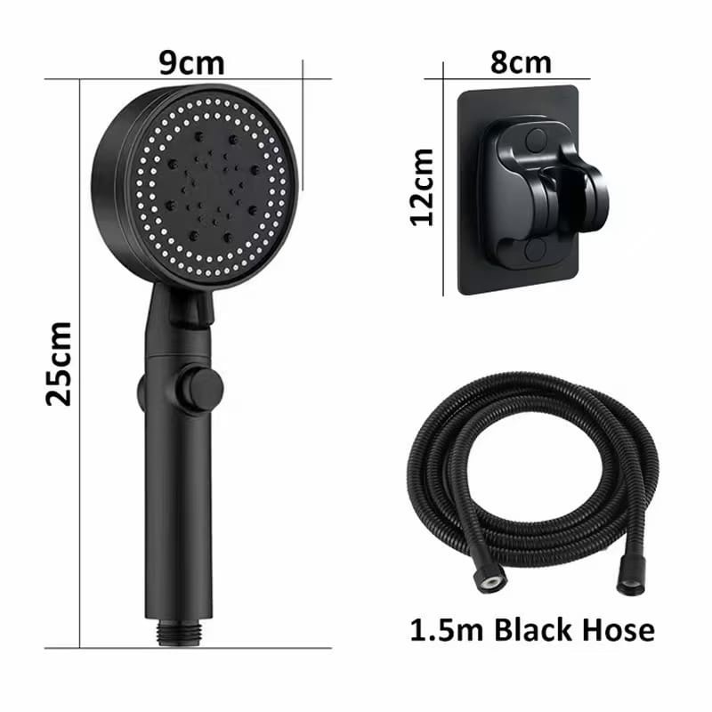 (Serba Serbi) Kepala Shower Hitam Hand Shower Black Premium Mode On Off