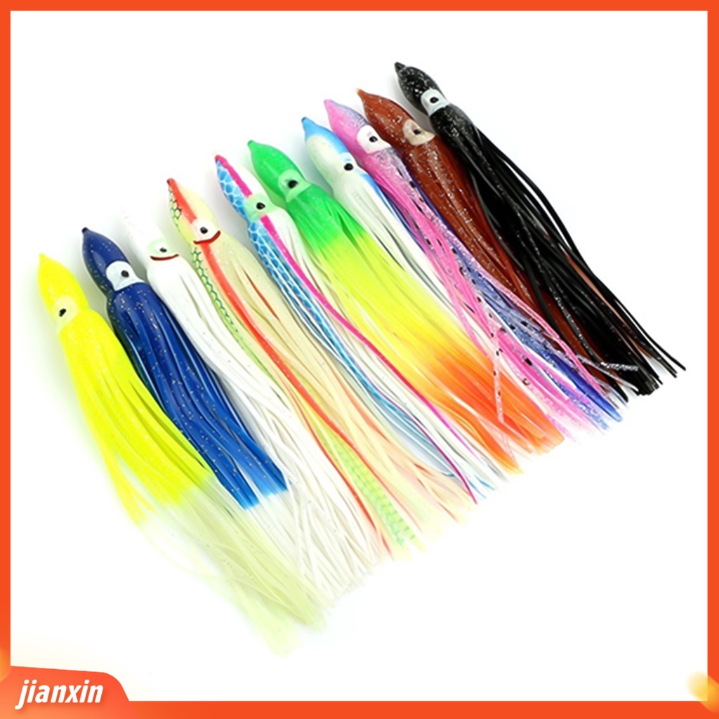 (In Stock) 10Pcs Gurita Memikat Multi-Warna Buatan Perlengkapan Memancing Umpan Renang Bercahaya Untuk Outdoor