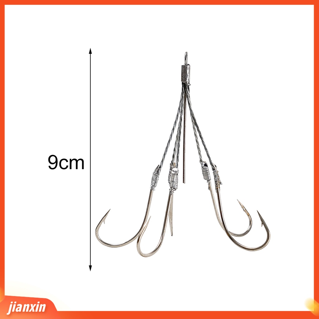 (In Stock) J-Bentuk Ketangguhan Tinggi Anti-Cacat Tahan Retak Kawat Baja Kail Pancing5/6 /8 Kait Berduri Jig Kepala Lure Hook Fishing Tackle