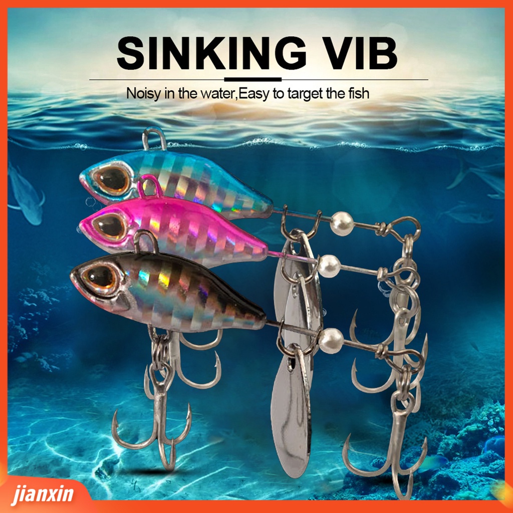 (In Stock) 7/10 /14g Umpan Pancing Logam 3D Mata Jauh Membuang Ketangguhan Yang Baik VIB Umpan Perlengkapan Memancing