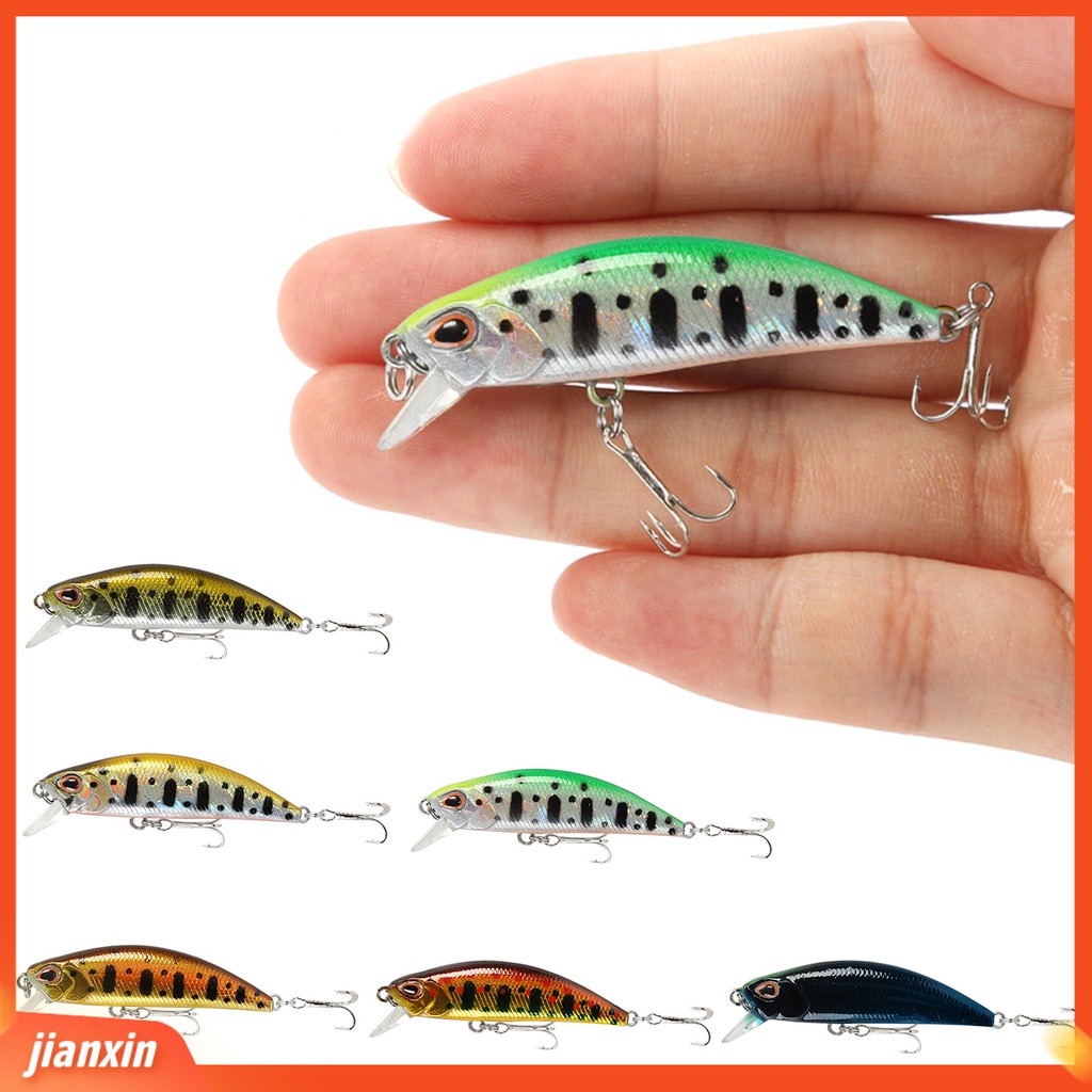 (In Stock) 5.5cm /5g Umpan Pancing Realistis Tajam Kait 3D Mata Tenggelam Berat Ikan Kecil Buatan Umpan Wobblers Crankbait Untuk Outdoor