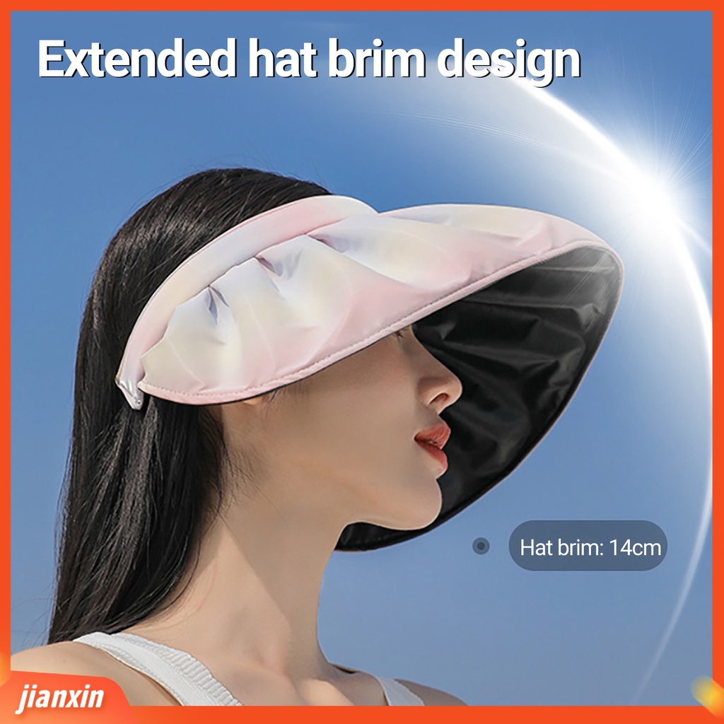 (In Stock) Wanita Sunhat Elastis UV-proof Kosong Top Gaya Korea Bentuk Kerang Topi Pinggiran Lebar Untuk Outdoor