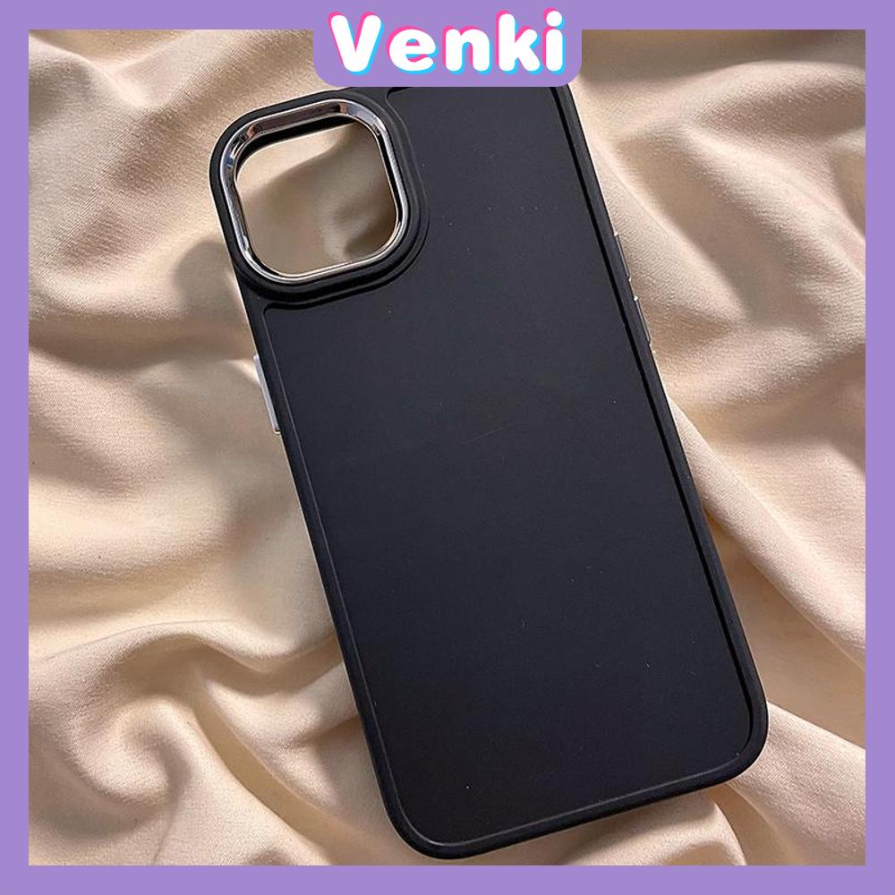 VENKI - Untuk iPhone 11 Casing Ponsel Lubang Halus TPU Kubus Rubik Plating Bingkai Lensa Casing Ponsel Anti Guncangan Casing Kamera Sederhana Kompatibel dengan iPhone 14 13 Pro max 12 Pro Max 11 7 8 Plus