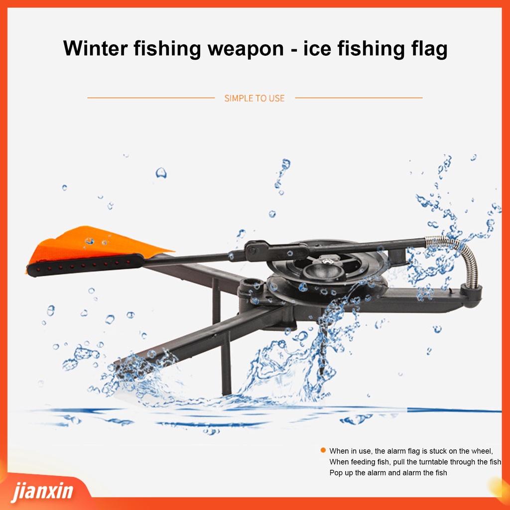 (In Stock) Es Penanda Pancing Segitiga Bawah Permukaan Terang ABS Otomatis Musim Dingin Flag Marker Rod Aksesoris Untuk Memancing