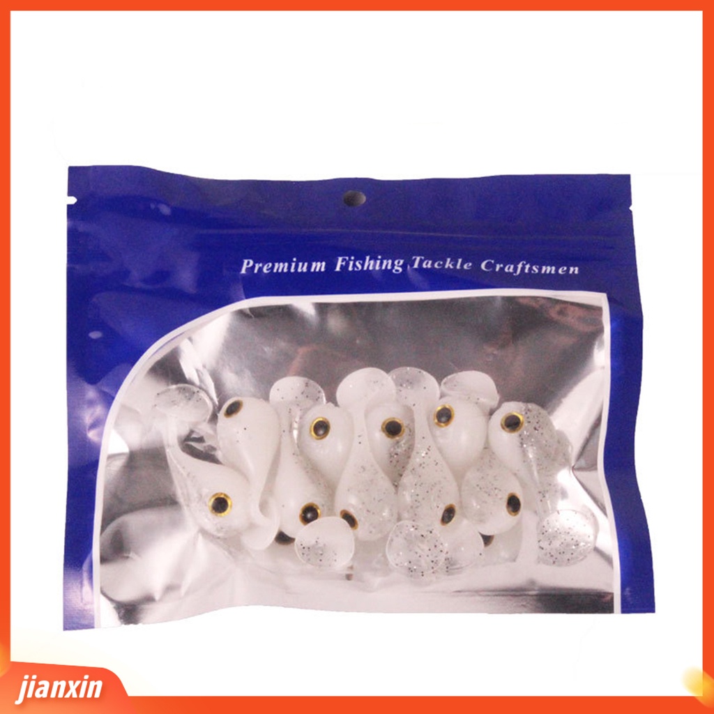 (In Stock) 10Pcs 4.5cm/3g Umpan Pancing Silikon Buatan Bicolor T-Tail Umpan Lembut Dengan Mata Memancing Aksesori