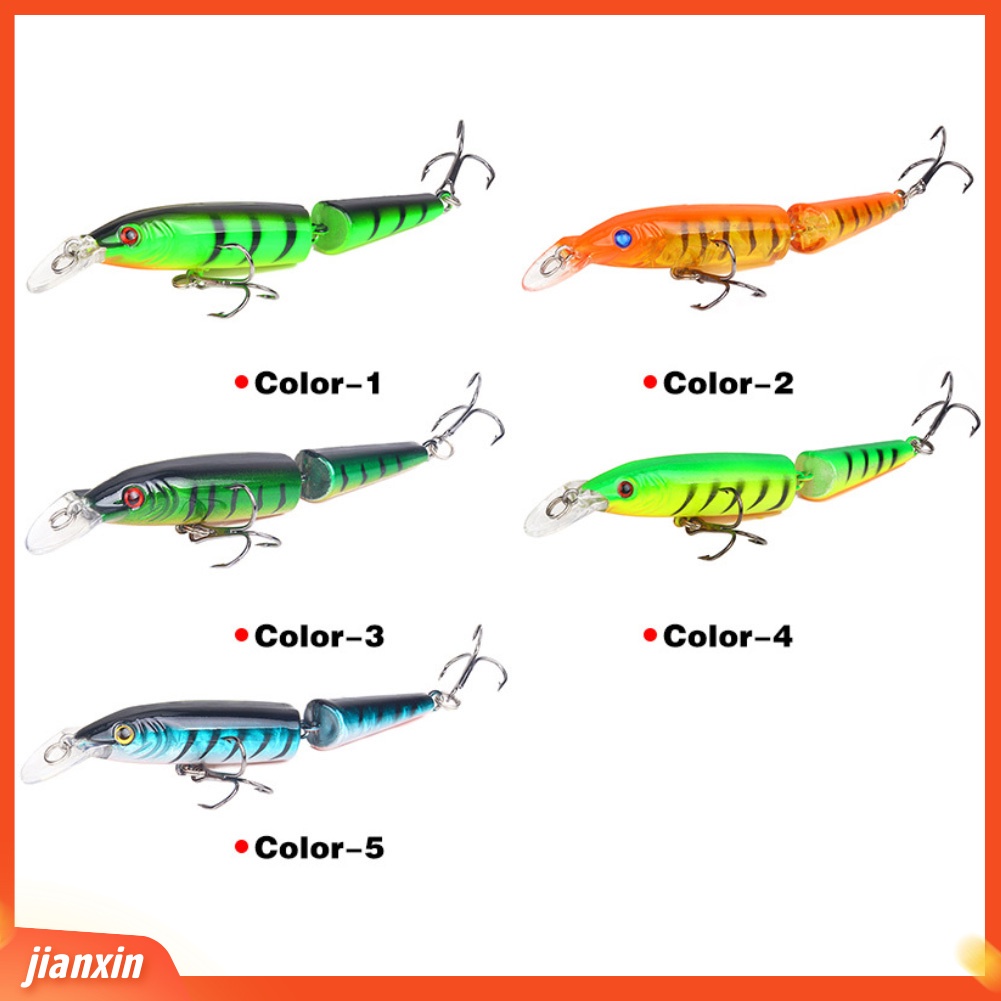 (In Stock) 10.5cm 2-bagian Hidup Neon Air Tawar Memancing Umpan Ikan Stimulasi Keras