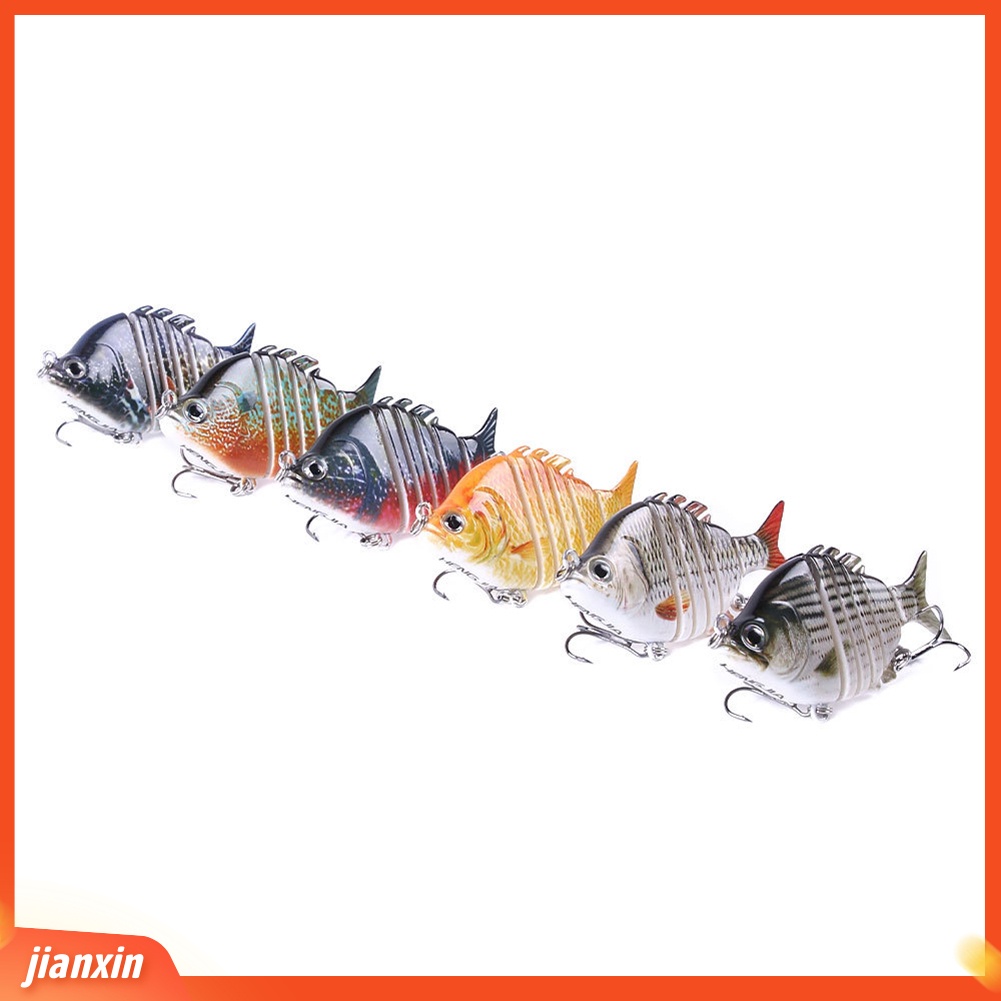 (In Stock) 6.35cm 8g 6bagian Buatan Memancing Umpan Wobbler Ikan Renang Alat Tackle