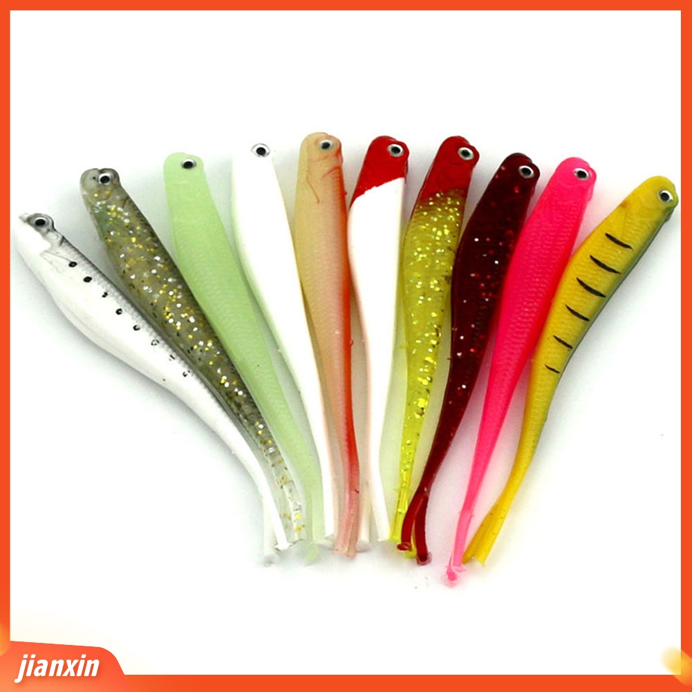 (In Stock) 10Pcs/ Lot Multicolor Plastik Lembut 3D Mata Lures 13cm Umpan Pancing Tackle Tools