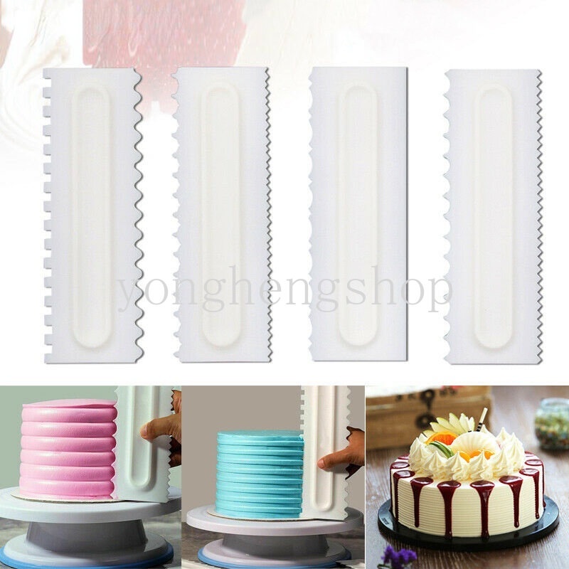 Krim Scraper Sisir Gigi Tidak Teratur Tepi Krim Spatula Fondant Kue Baking Scraper Icing Lebih Halus Dapur DIY Pastry Kue Dekorasi Alat